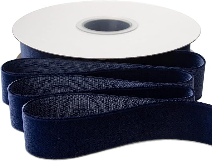 Ribbli Polyester Navy Velvet Ribbon, 1 Inches Continuous10-Yard Spool, by Ribbli