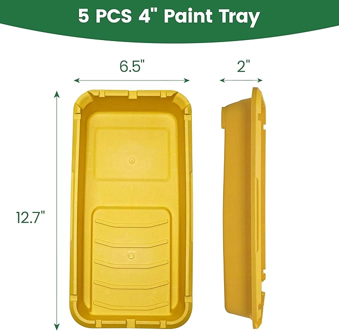 VOOMEY Paint Tray 4 inch, Paint Tray Liner, Paint Roller Tray - Image 6