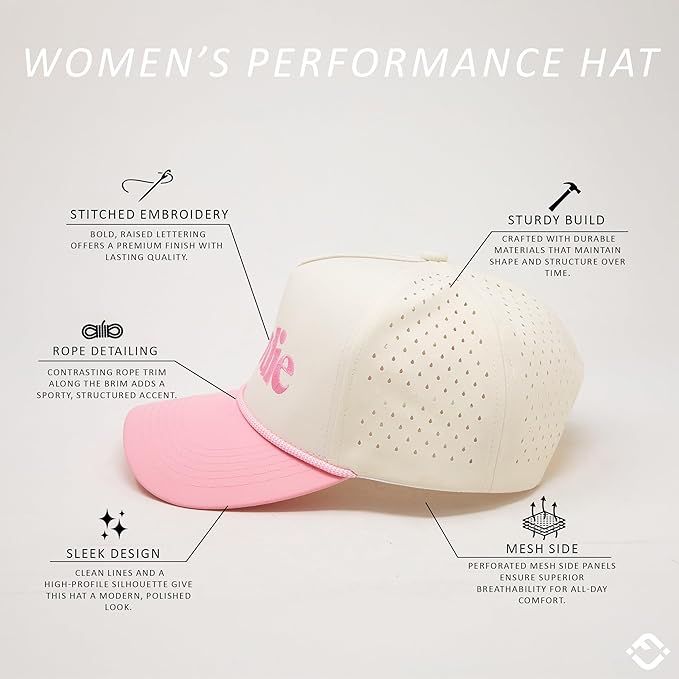 Funky Junque Performance Waterproof Golf Rope Hat – Cool Breathable Workout 5 Panel Snapback Cap for Men