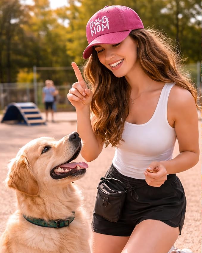 Waldeal Women's Embroidered Dog Mom Hat Adjustable Denim Baseball Cap