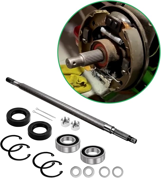 Golf Cart Rear Axle Shaft with Bearing Seal Kit for 1994-2013 EZGO TXT/Medalist Electric Models, Replace # 20377-G11 Driver Side (23 7/8" Length) 24-Teeth Splined Axle Shaft Assembly