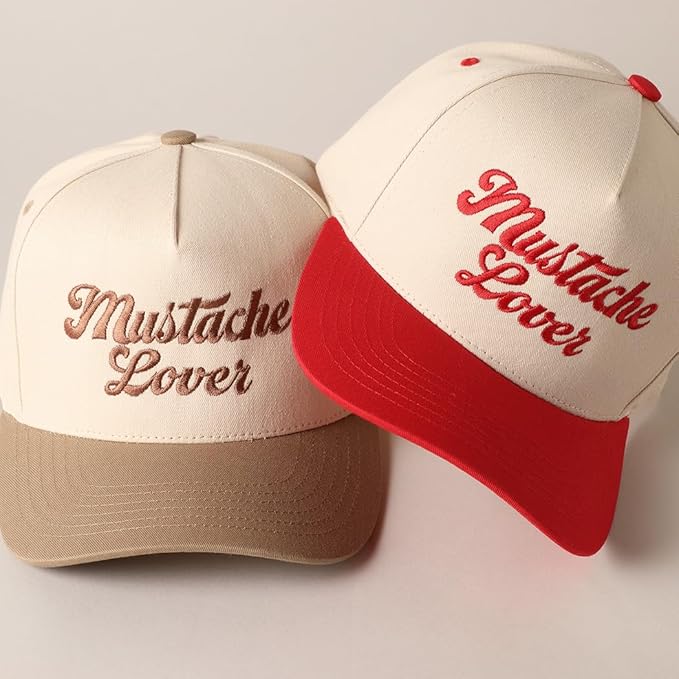 MIRMARU Two-Tone Vintage Canvas Trucker Hats for Men & Women, Adjustable Size Baseball Caps with Trendy Embroidered Design
