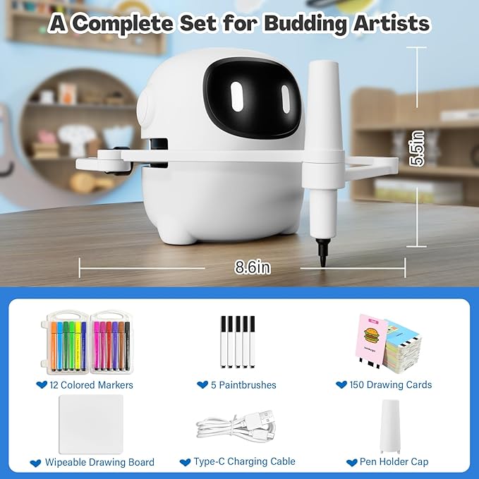 Drawing Robot for Kids with 150 Cards, Voice Interactive Educational Drawing - Image 7