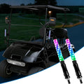 iLSKW 2-Pack 1FT Golf Cart LED Whip Lights Holder, for 0.59-1.18" Rails, APP&Remote Control RGB Whips, with Brake Turn Reverse Signal Function, for 36V 48V 72V Golf Carts (Included DC Converter)
