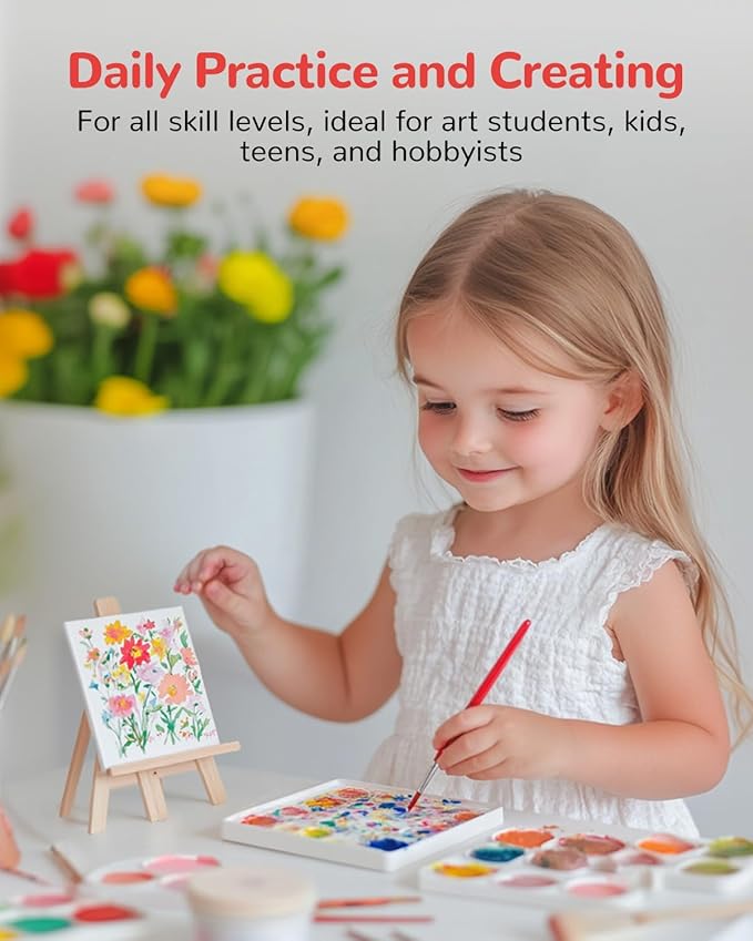 Mini Canvas Boards for Painting 36 Pack, 4x4 Inch Canvas Panels, 100% Cotton - Image 4