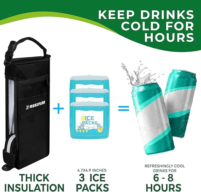 Golf Cooler Bag - 6 Can Insulated Beer Sleeve Soft Cooler,Golf Cart Accessories,Golf Club Bag Accessories