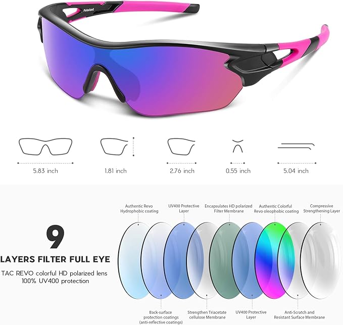 BEACOOL Polarized Sports Sunglasses for Men Women Youth Baseball Cycling Running Driving Fishing Golf Motorcycle TAC Glasses