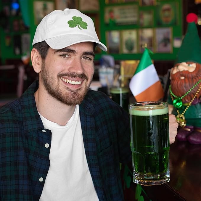 St Patricks Day hat Green Baseball Cap Shamrock Embroidered for man Women Funny