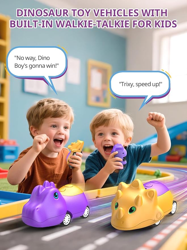 Dinosaur Walkie Talkies for Kids Rechargeable, Dino Toy Cars for Boys & Girls - Image 2