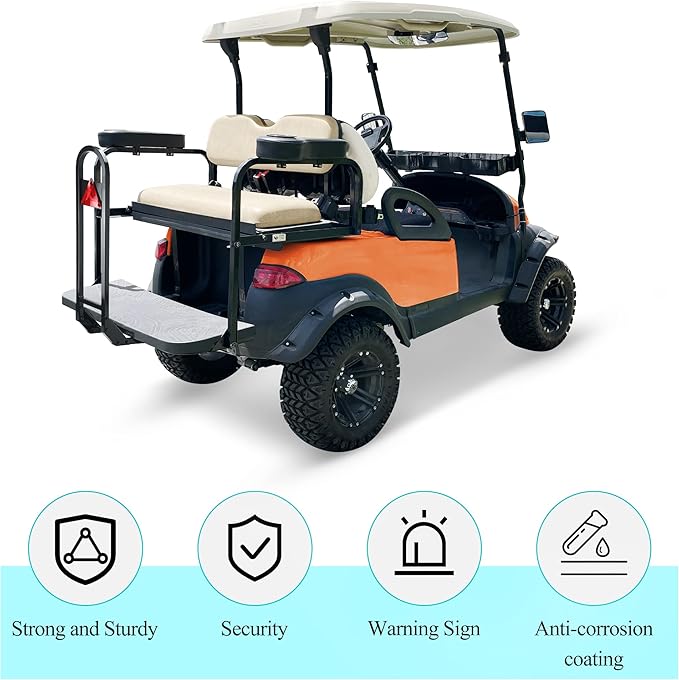 10L0L Universal Golf Cart Rear Seat Safety Grab Bar Fits for Club Car DS Precedent EZGO TXT RXV