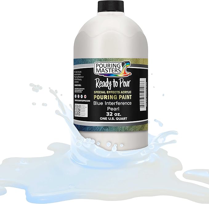 Pouring Masters Blue Interference Pearl Special Effects Acrylic Pouring Paint by USArtSupply