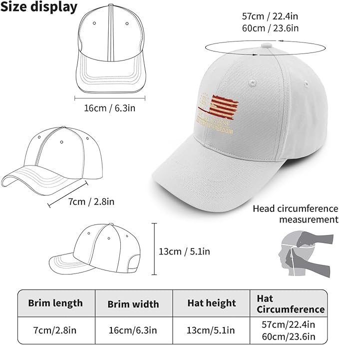 U.S. 250th Anniversary 250 Years Freedoms 1776-2026 Baseball Hats Funny