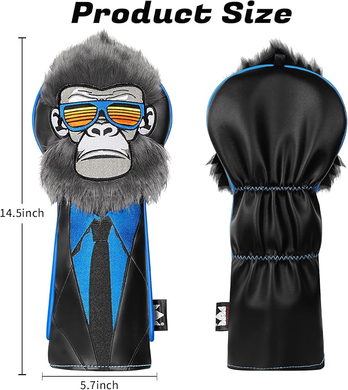 Craftsman Golf Gorilla with Suits Want to Take a Vacation 460CC Driver Headcover Fairway Wood Hybrid Blade Mallet Putter Cover Gift for Men