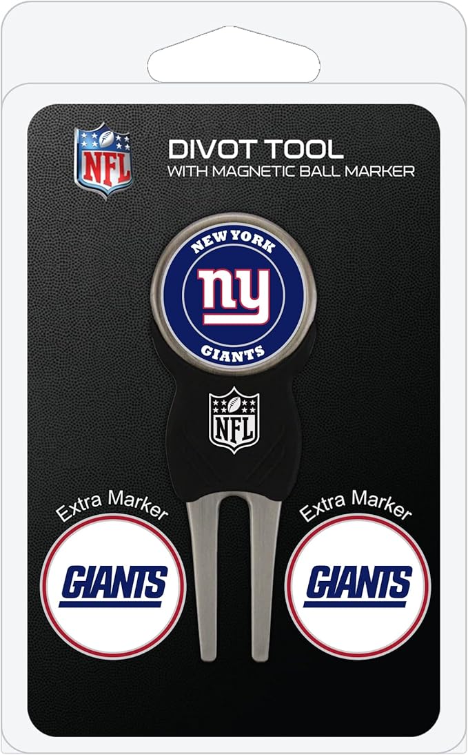 Team Golf NFL Divot Tool with 3 Golf Ball Markers Pack, Markers are Removable Magnetic Double-Sided Enamel