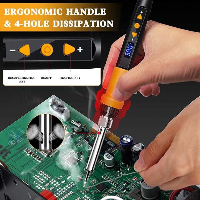 Soldering Iron Kit, 80W LED Display Adjustable Temperature Soldering Iron Kit - Image 4