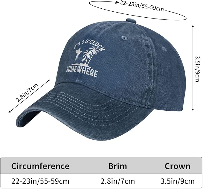 Philysonic 5 Oclock Somewhere Hat It is 5 Oclock Somewhere Hat Women Baseball Hat Cool Hats