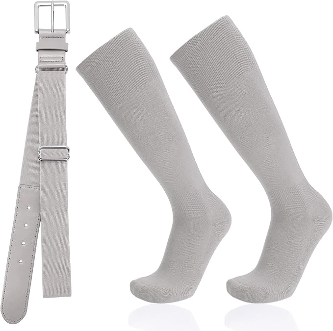 Baseball Socks and Belt Combo for Youth Adult - Softball Socks and Belt for Boys and Girls