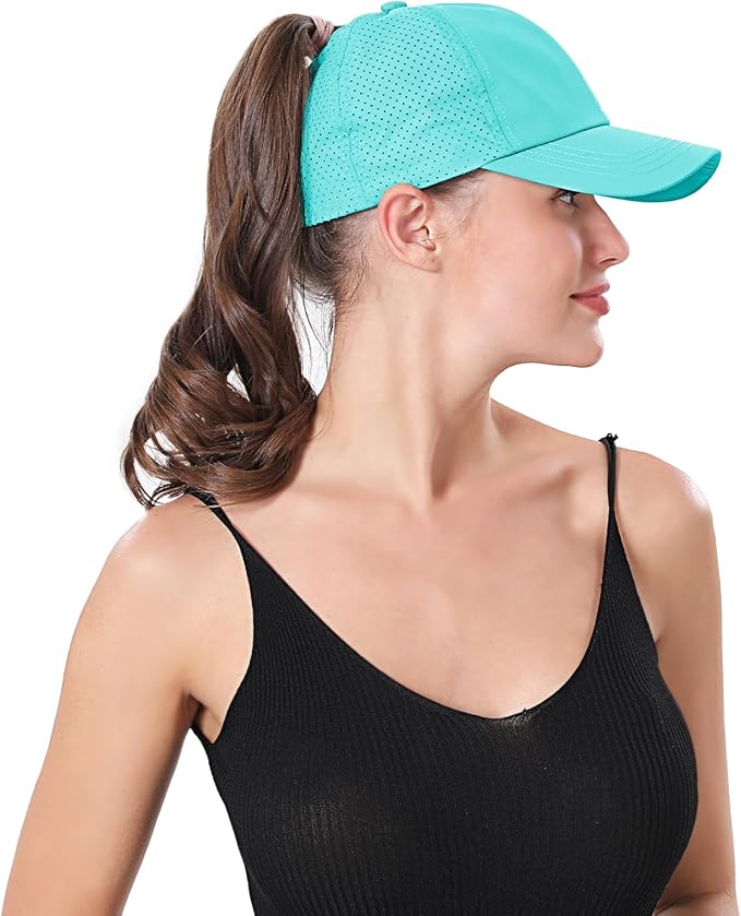 ZTL Women's High Ponytail Baseball Cap Performance Running Hat Quick Dry Mesh Sports Cap Unstructured Dad Trucker Hats