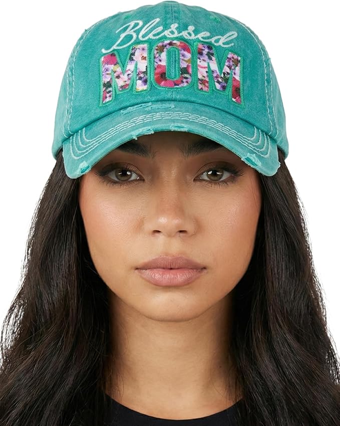 Funky Junque Distressed Vintage Baseball Cap - Embroidered Patch Women's Hat - Holiday, Lifestyle & Patriotic Designs