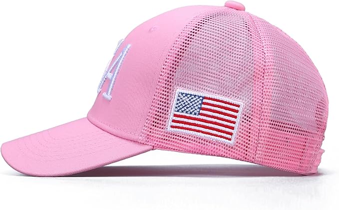USA Trucker Hat for Men & Women American Flag Cap Adjustable Baseball Cap Mesh Snap Patriotic 3D Embroidered Cap