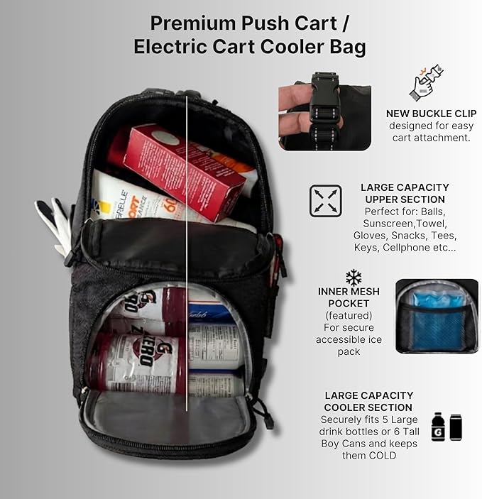 Foretra Golf Push Cart Bag - Power Cart Trolley Cooler/Storage