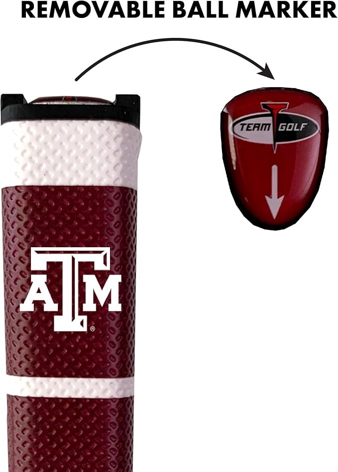 Team Golf NCAA Golf Putter Grip with Removable Gel Top Ball Marker, Durable Wide Grip & Easy to Control