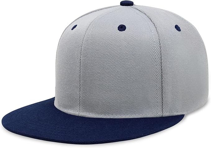 CHOK.LIDS Flat Bill Visor Classic Snapback Hat Blank Adjustable Brim High Top End Trendy Color Style Plain Tone Baseball Cap