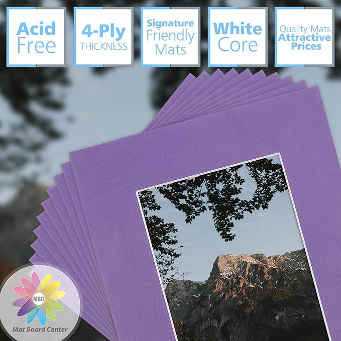 Mat Board Center, 8x10 for 5x7 Purple Color Mats - Image 2