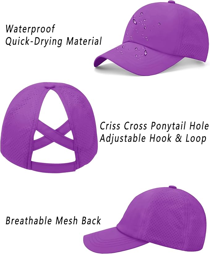 ZTL Women's High Ponytail Baseball Cap Performance Running Hat Quick Dry Mesh Sports Cap Unstructured Dad Trucker Hats