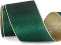 Ribbli Forest Green Velvet Wired Ribbon 4 Inch Green Velvet by Ribbli