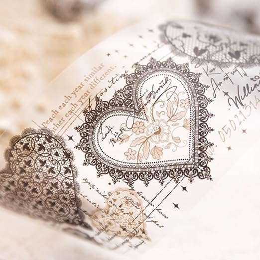 3pcs Vintage Lace Tape Cutout Art Lace Black White Stickers Roll Sticker PET - Image 4