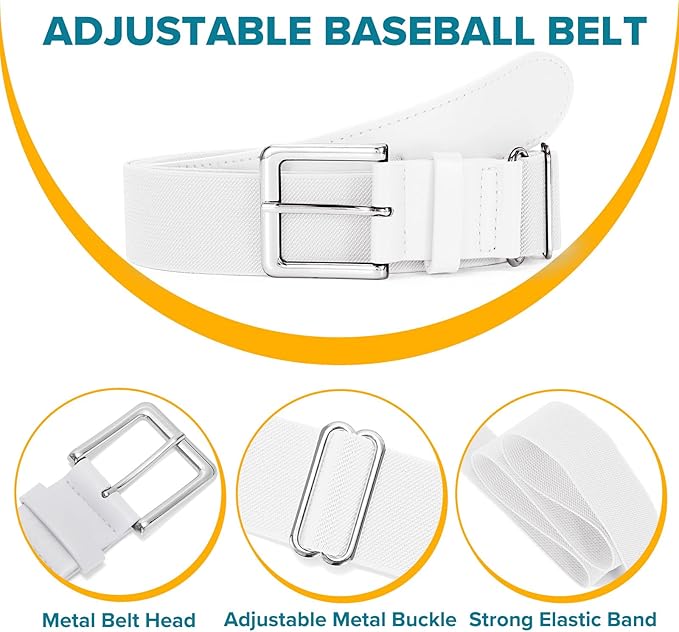 Baseball Socks and Belt Combo for Youth Adult - Softball Sock and Belt for Boys and Girls (2 Pairs of Socks & 1 Belt)