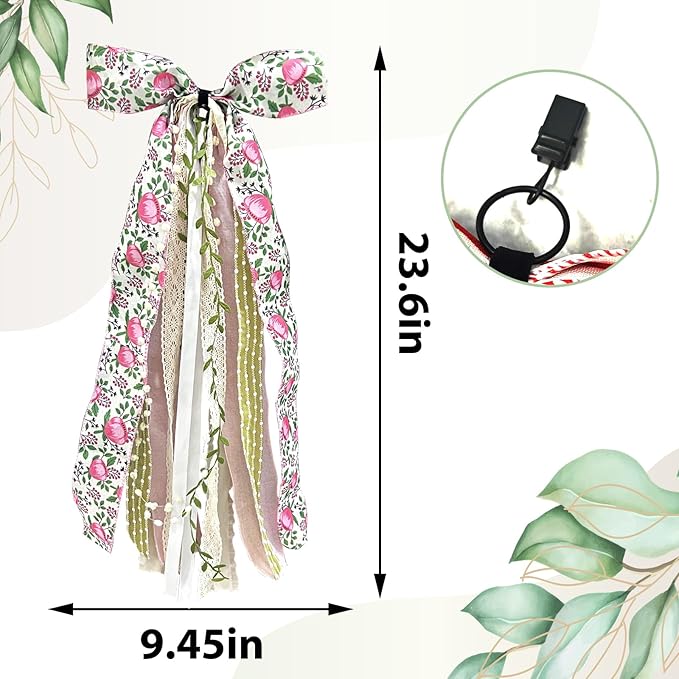 Large Flower Ribbon Bow for Wreath - Image 2