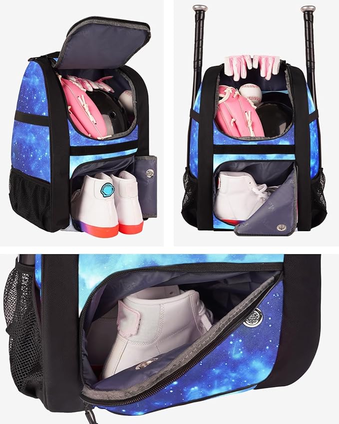 MATEIN Softball Bag, Lightweight Baseball Backpack with Shoe Compartment, Baseball Bag with Fence Hook for TBall Bat & Equipment, Softball Gifts Catchers Backpack for Women Fit Catcher’s Mitt, Helmet