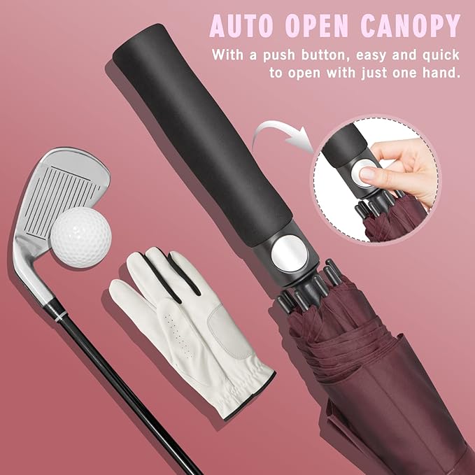 ZOMAKE Golf Umbrella Windproof, Extra Large Oversized Heavy Duty Double Canopy for Rain, Sports Games & Push Cart(51/54/62/68/72Inch)