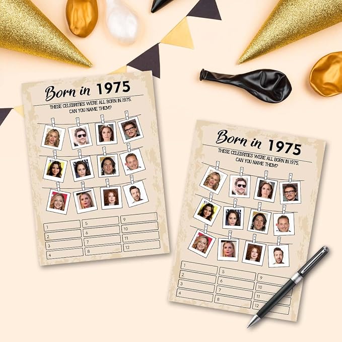 50th Birthday Party Games, Born in 1975 Games, Birthday Party Supplies - Image 5