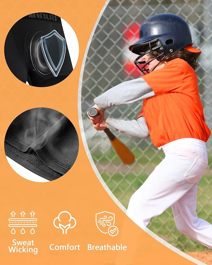 Runhit Boys Cup Underwear for Baseball Football, Youth Compression Shorts with Soft Protective Athletic Cup Boxer Brief