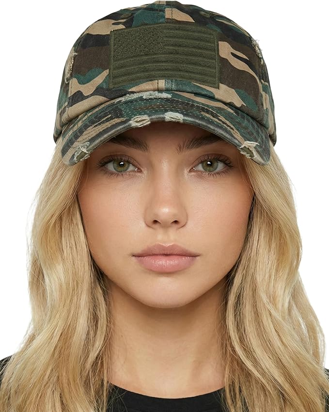 Funky Junque Distressed Vintage Baseball Cap - Embroidered Patch Women's Hat - Holiday, Lifestyle & Patriotic Designs