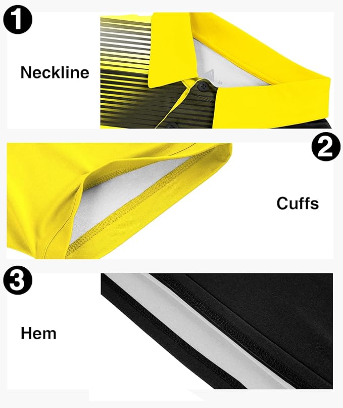 ZITY Mens Golf Shirt Short Sleeve Sport Moisture Wicking Performance Print Golf Polo Shirts for Men Collared Casual T-Shirt