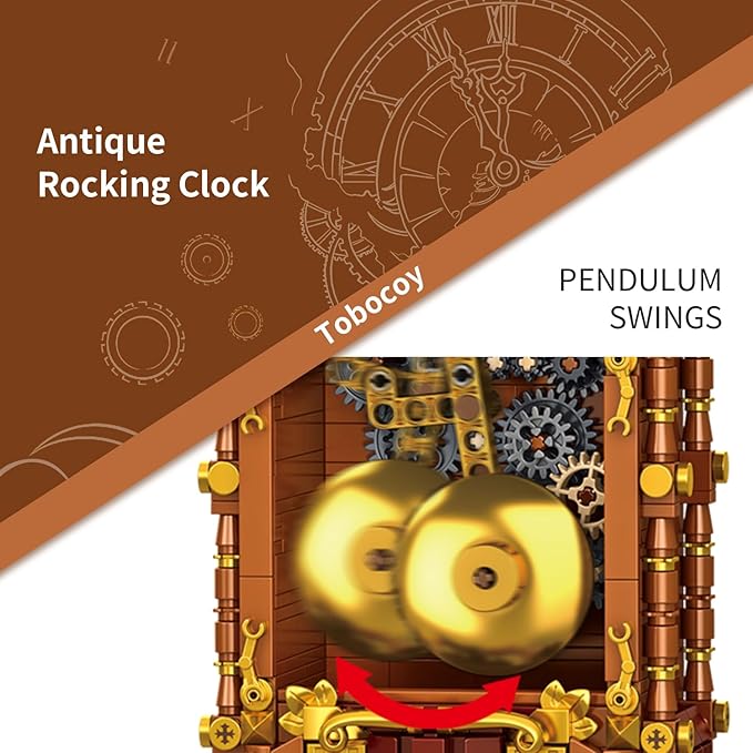 Vintage Swing Clock Building Blocks Set – 751 PCS Real Working Mechanical Clock - Image 4