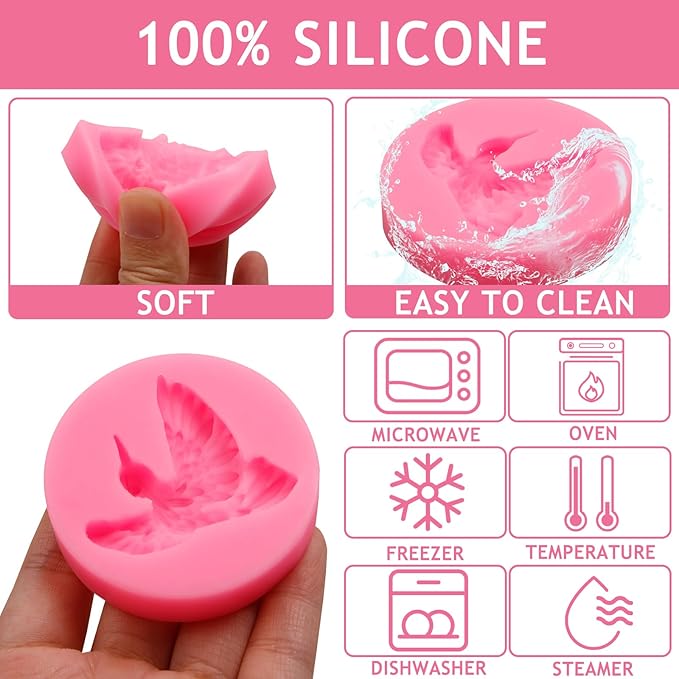 Hummingbird Silicone Fondant Mold, Bird Cake Decorating Mold - Image 3