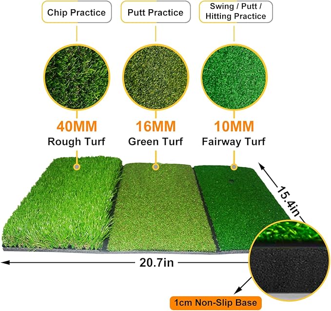 Gagalileo Golf Hitting Net Backyard Driving: 10x7FT Professional Backstop with Silent Velvet Target Portable Practice for Men Dad Complete Sport Set Gift