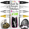 4 Dual Tip Acrylic Paint Pens by Funcils