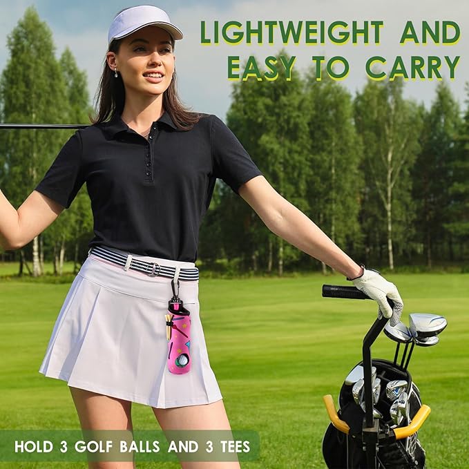 WILLBOND 48 Pcs Golf Ball Tee Holder Neoprene Golf Ball Pouch Golfs Balls Carry Bag Multicolor Portable Golfs Accessories for Men and Women, 24 Colors