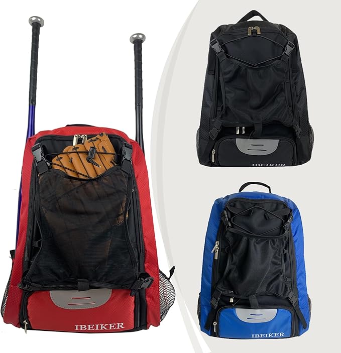 Baseball Backpack for Adult and Youth,Large Capacity Bat Bag,For all bats and equipment,T-Ball & Softball Equipment & Gear, Large Main Compartment for Helmet & accessories