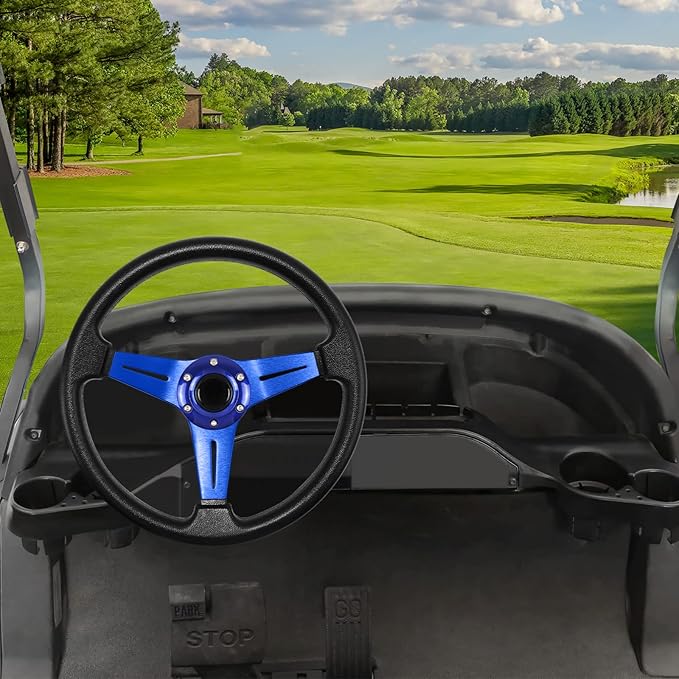LOSCHEN Golf Cart Steering Wheel Universal Design for Club Car Ds and Precedent EZGO RXV & TXT, for Yamaha Golf Cart Steering Wheel