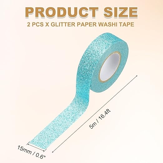 PATIKIL 2 Roll Glitter Paper Washi Tape, Washi Decorative Tape - Image 2