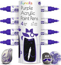 4 Dual Tip Purple Paint Pen Metallic by Funcils