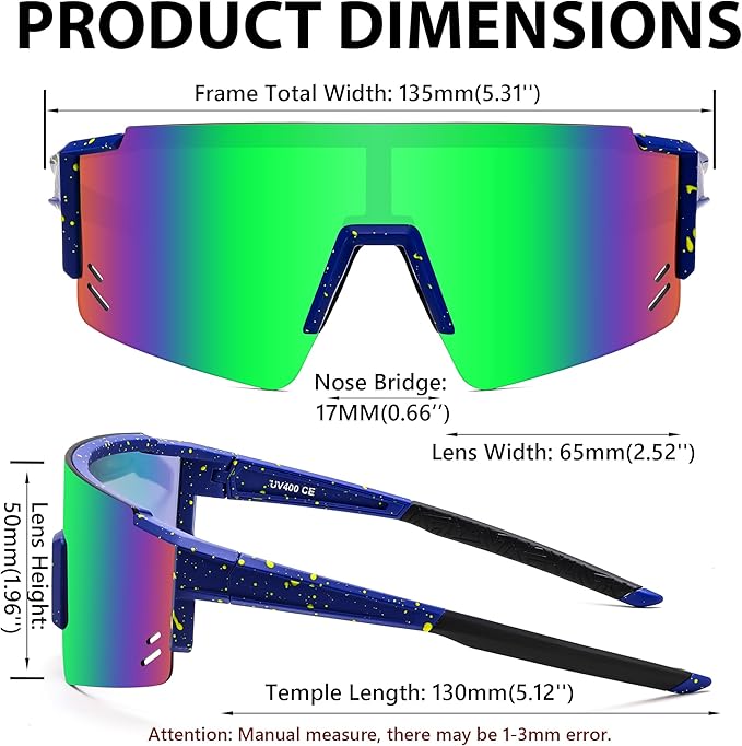 FEISEDY Kids Sunglasses Youth Baseball Sun Glasses, UV400 Sports Teens Cycling Shades for Boys Girls Age 8-16 B0048
