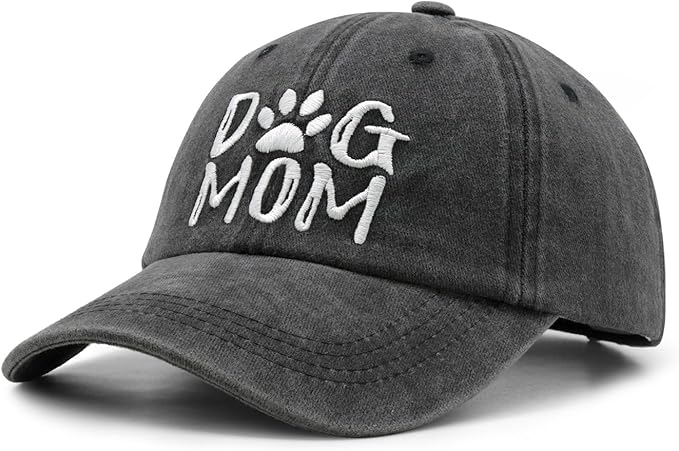 Waldeal Women's Embroidered Dog Mom Hat Adjustable Denim Baseball Cap